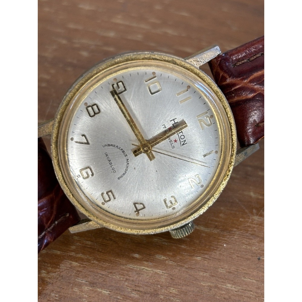 ⭐️Vintage Hilton 17 Jewels Watch Swiss Made⭐️Mechanical Incabloc Manual Wind⭐️ - Picture 3 of 9
